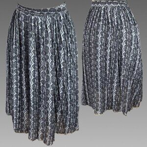 Rachel Rachel Roy +1X Gray Snake Print Chiffon Pleated Lined Side Zip Midi Skirt